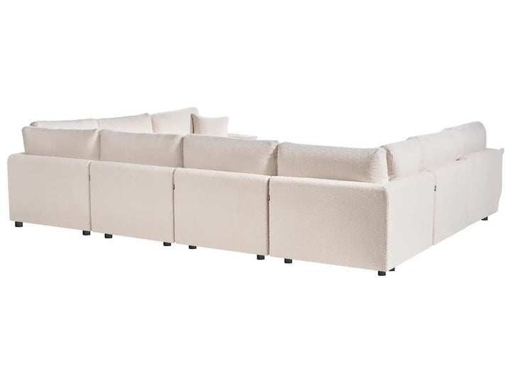 Modular U-Shape Sofa 8 Seater Boucle Off-White Leiani