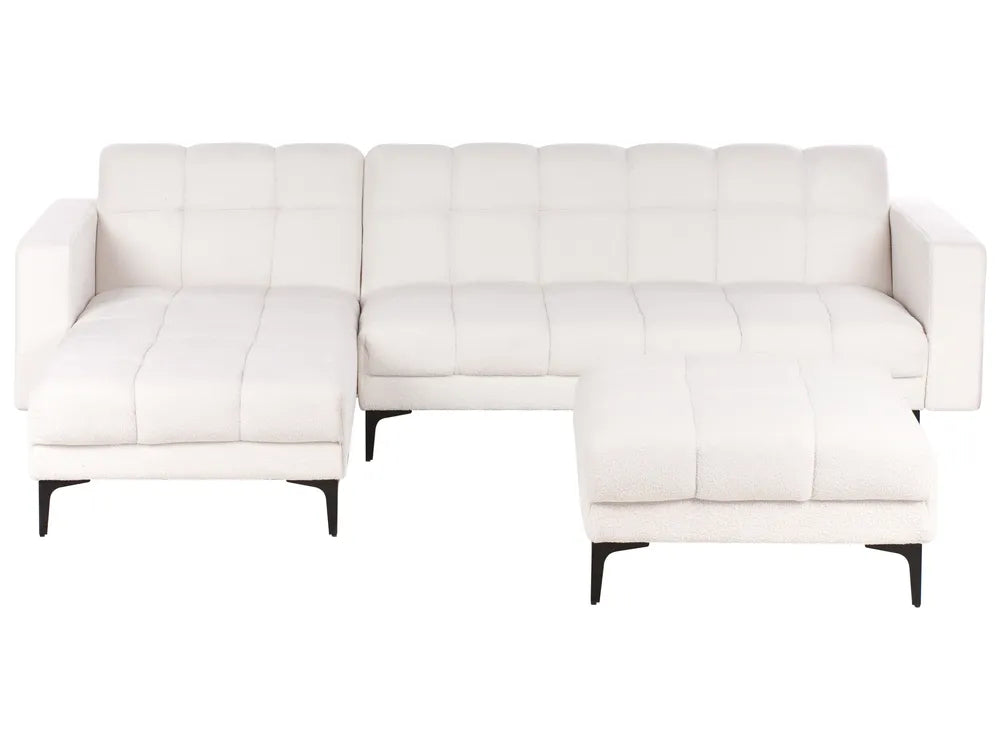 White sectional sofa on a white background