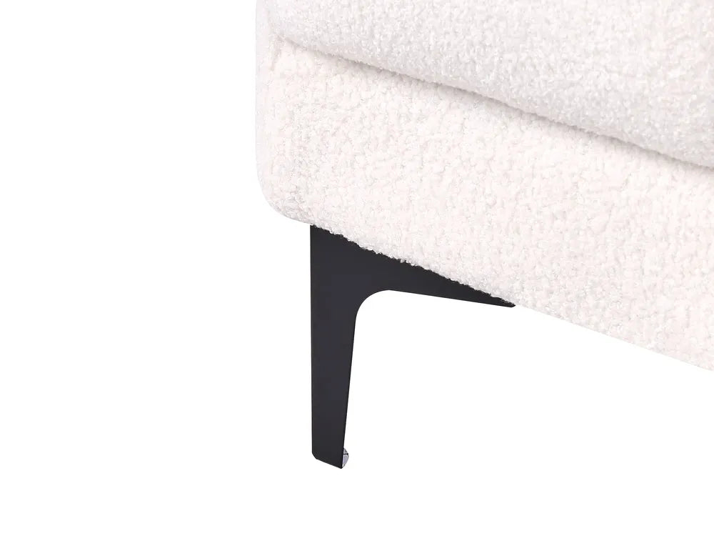 Modular Corner Sofa Bed 4 Seater Boucle White Right Hand Yosef