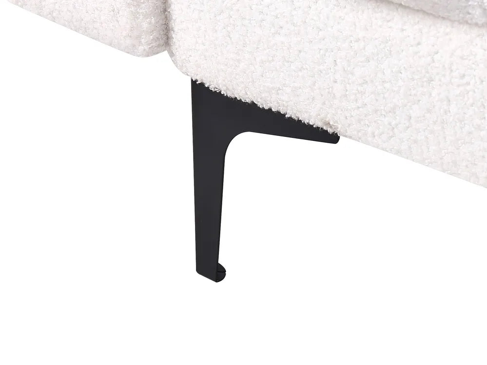 Modular Corner Sofa Bed 4 Seater Boucle White Right Hand Yosef