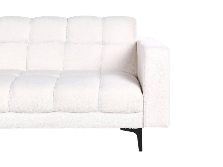 Modular Corner Sofa Bed 4 Seater Boucle White Right Hand Yosef