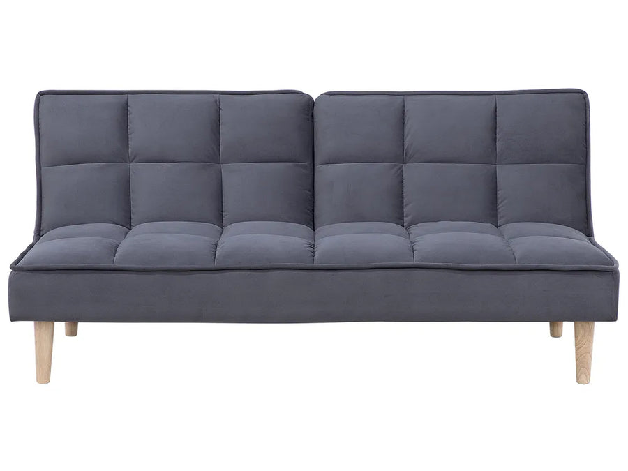 Zineta dark grey fabric three seater sofa converting into a bed
