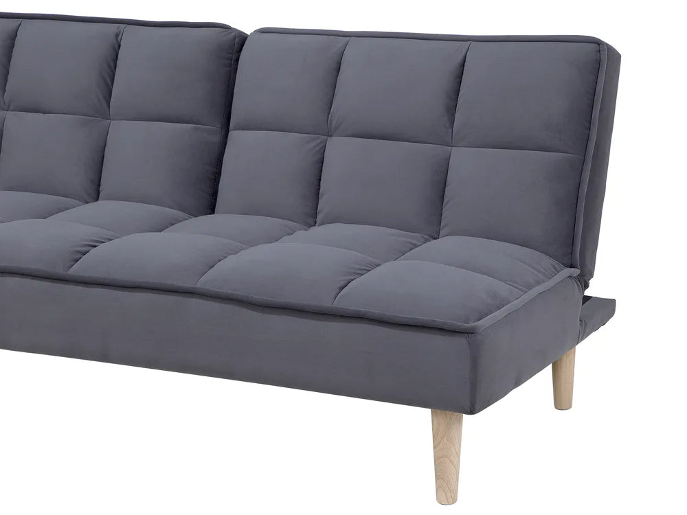 Sofa Bed 3 Seater Fabric Dark Grey Zineta