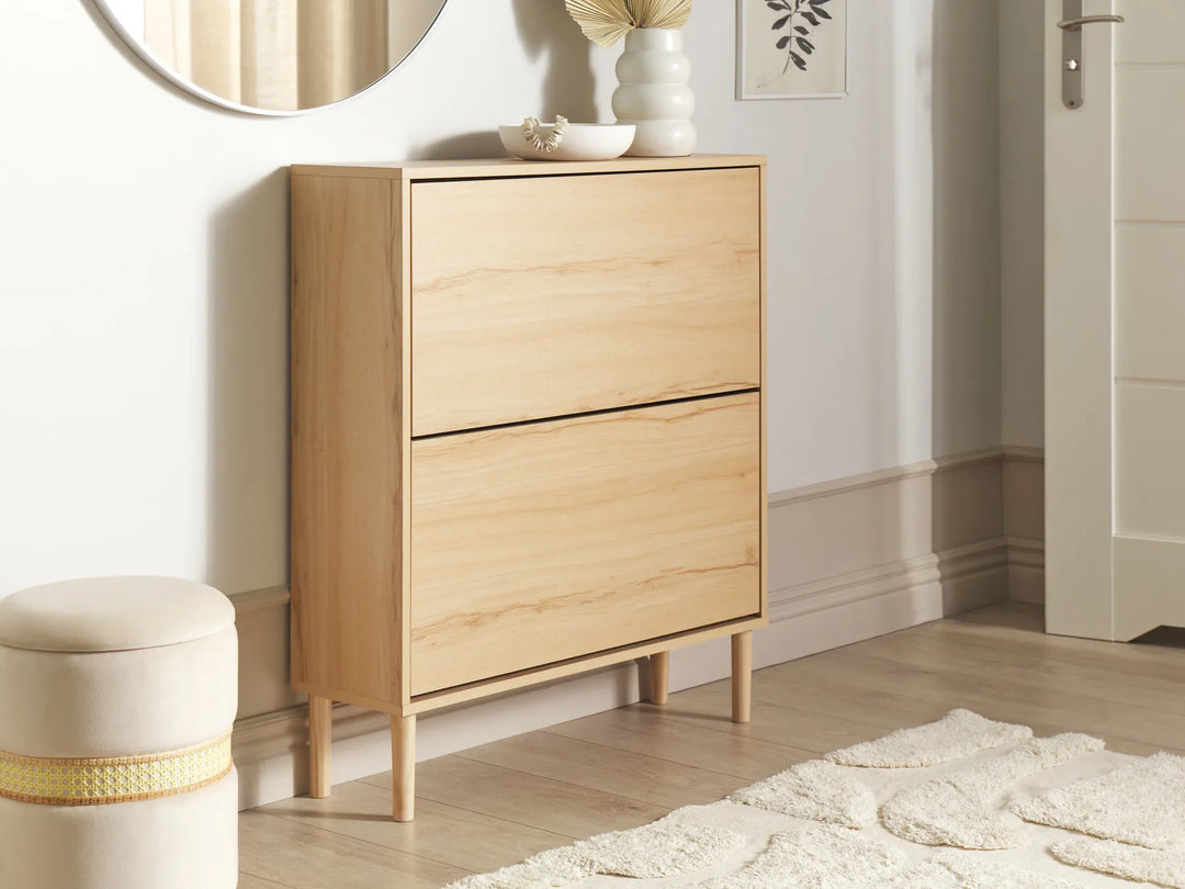 Shoe Storage Cabinet Light Brown Luhan