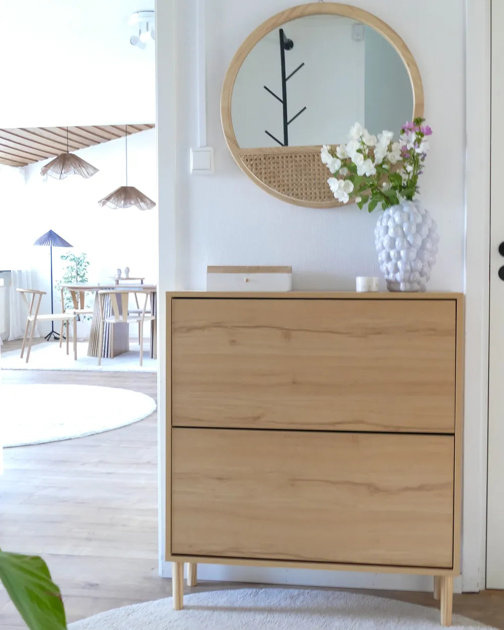 Shoe Storage Cabinet Light Brown Luhan