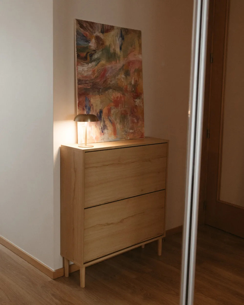 Shoe Storage Cabinet Light Brown Luhan