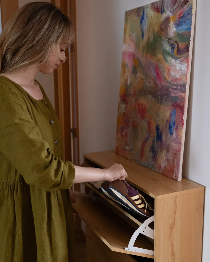 Shoe Storage Cabinet Light Brown Luhan