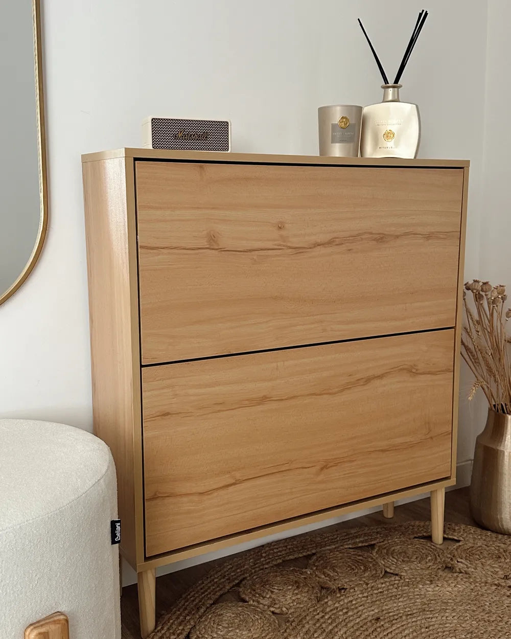 Shoe Storage Cabinet Light Brown Luhan