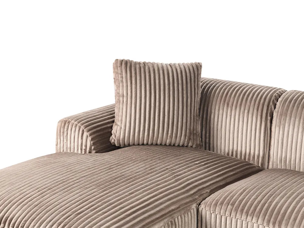 Corner Sofa Corduroy Light Brown Right Hand Scarlet