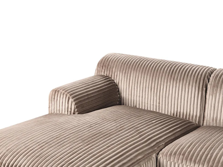 Corner Sofa Corduroy Light Brown Right Hand Scarlet