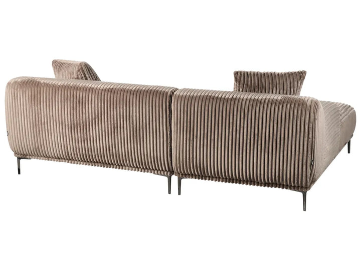 Corner Sofa Corduroy Light Brown Right Hand Scarlet