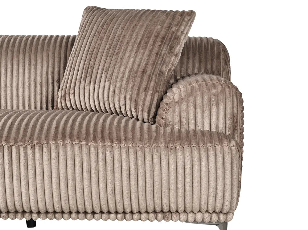 Corner Sofa Corduroy Light Brown Right Hand Scarlet