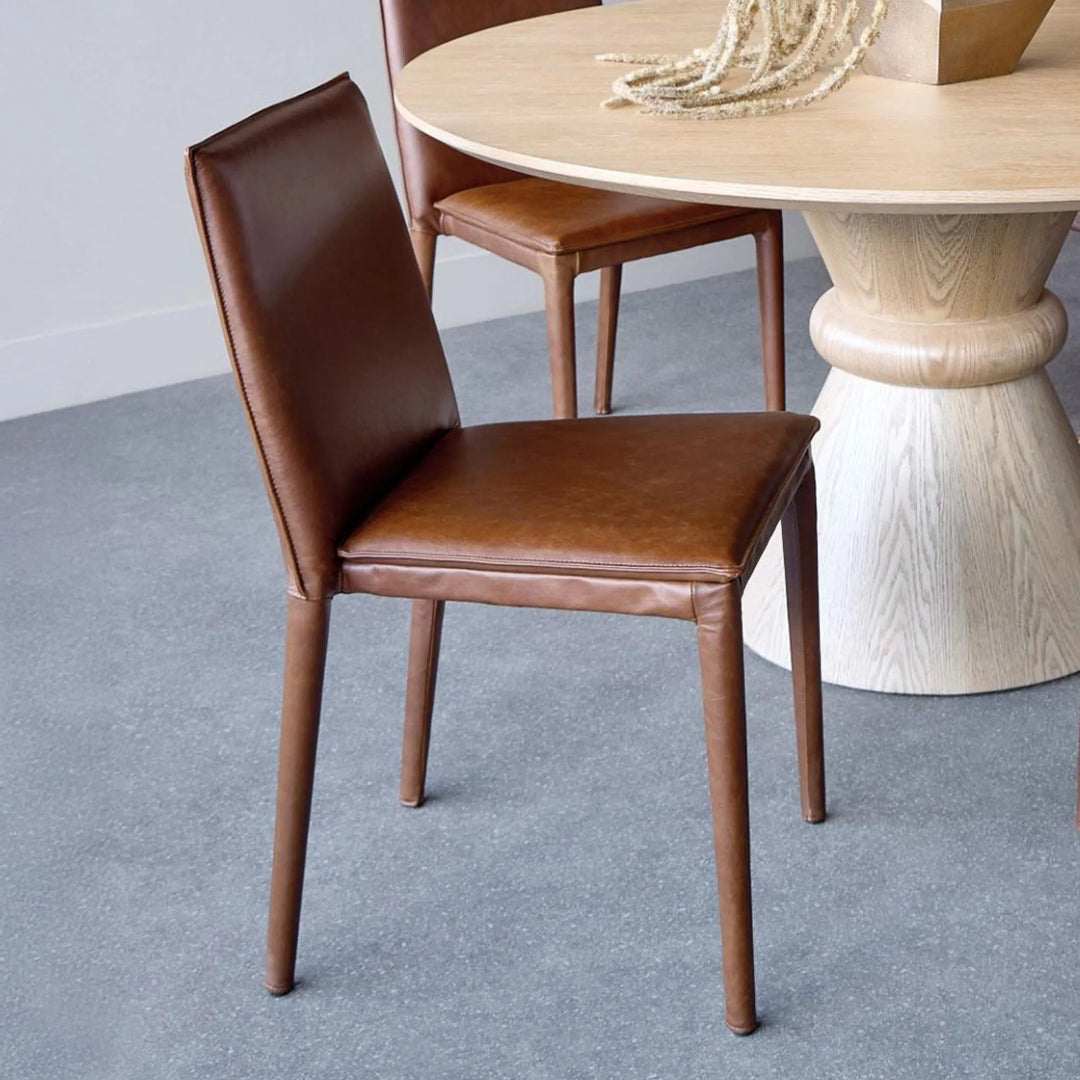 Libra Barnes Brown Leather Dining Chair