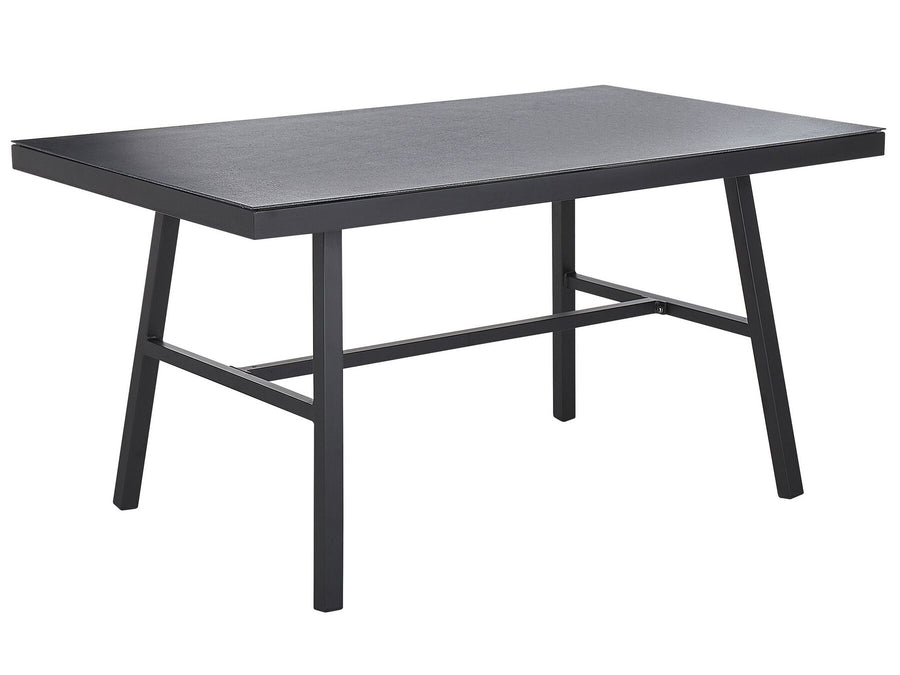 Canetto Garden Dining Table 150 cm 90 cm Glass Black