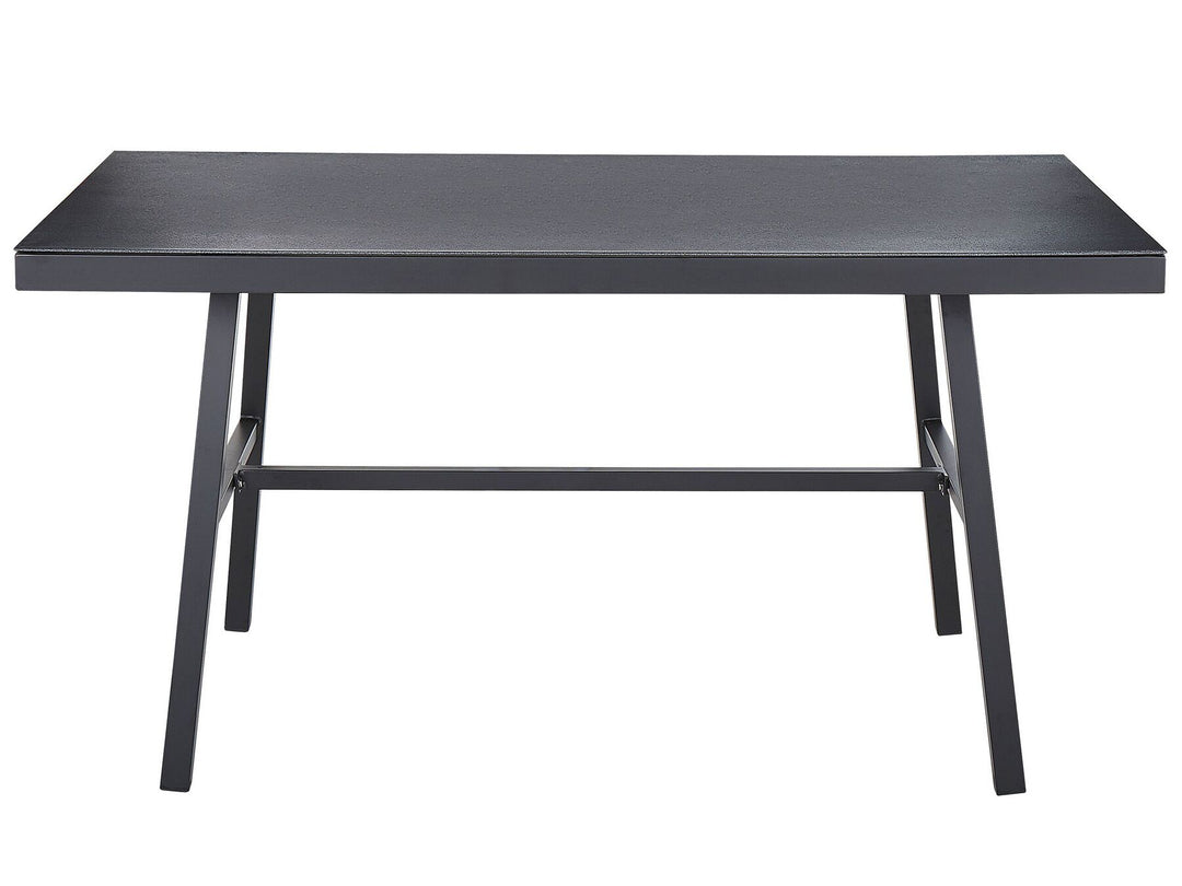 Canetto Garden Dining Table 150 cm 90 cm Glass Black