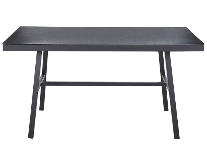 Canetto Garden Dining Table 150 cm 90 cm Glass Black