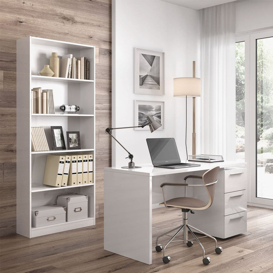 Jaen Large Artic White Bookcase Bookshelf