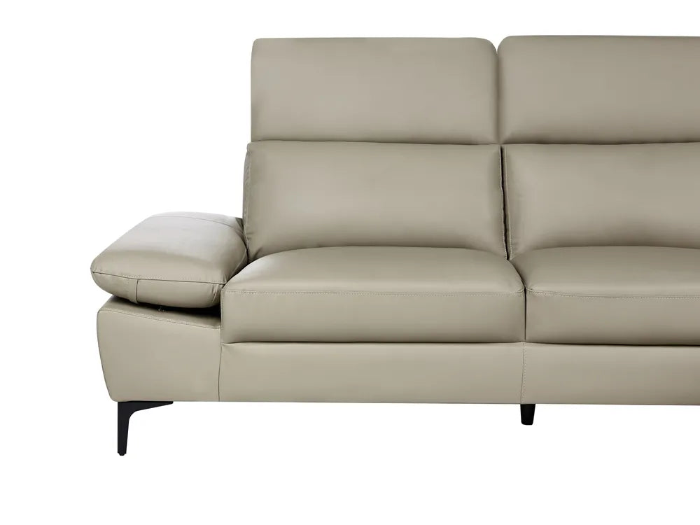 Corner Sofa 4 Seater Leather Taupe Adjustable Left Hand Rangi