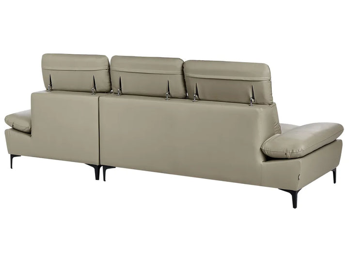Corner Sofa 4 Seater Leather Taupe Adjustable Left Hand Rangi