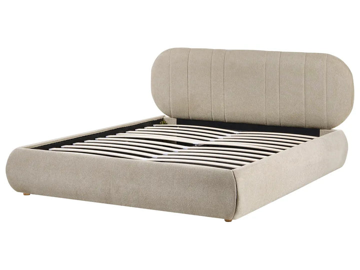Ottoman Bed Fabric 160 x 200 cm (EU King Size) Taupe Daizia