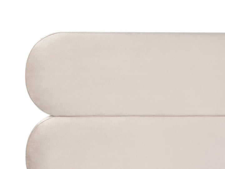 Bed Velvet 180 x 200 cm (EU Super King) Light Beige Permelia