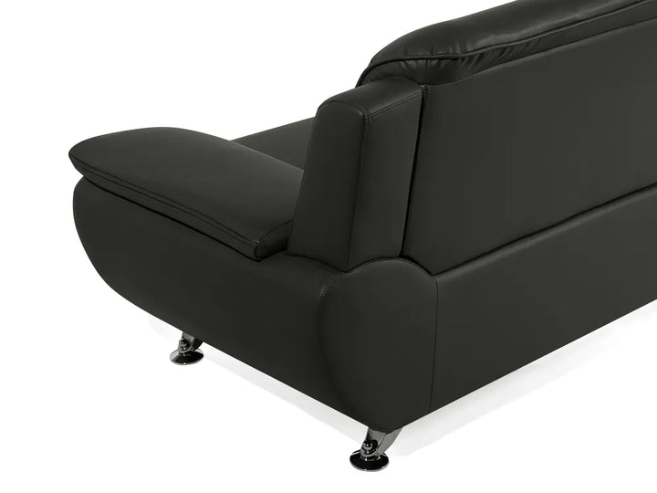Sofa 2 Seater Faux Leather Black Aidanlee