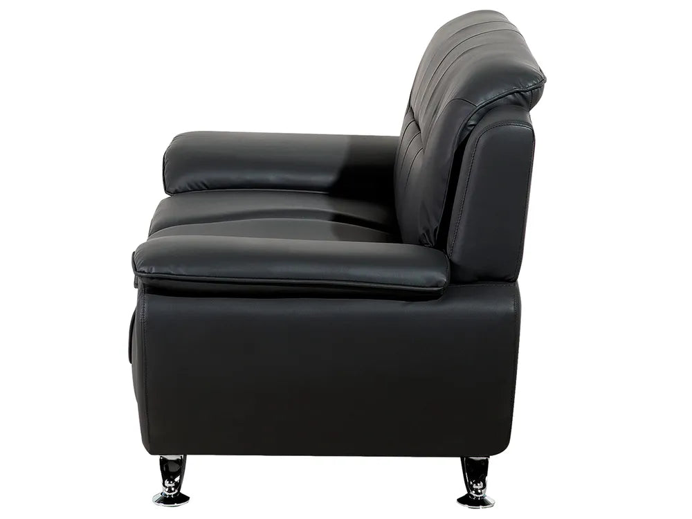 Sofa 2 Seater Faux Leather Black Aidanlee