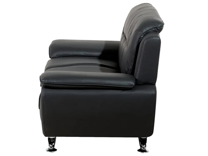 Sofa 2 Seater Faux Leather Black Aidanlee