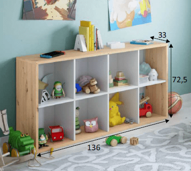 Paulica Artic White and Oak Short Bookshelf Unit