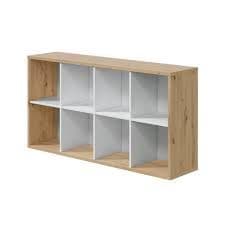 Paulica Artic White and Oak Short Bookshelf Unit