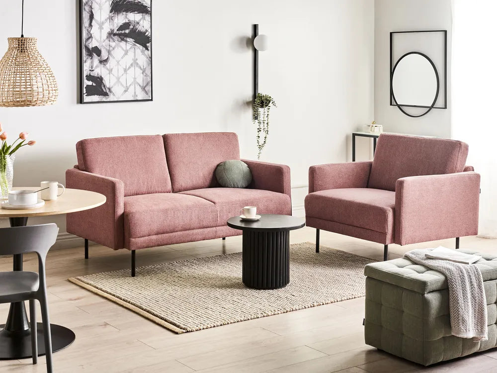 Sofa 2 Seater Fabric Pink Shayle