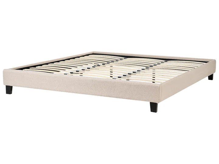 Bed without Headboard Fabric 180 x 200 cm (EU Super King) Beige Anterrio