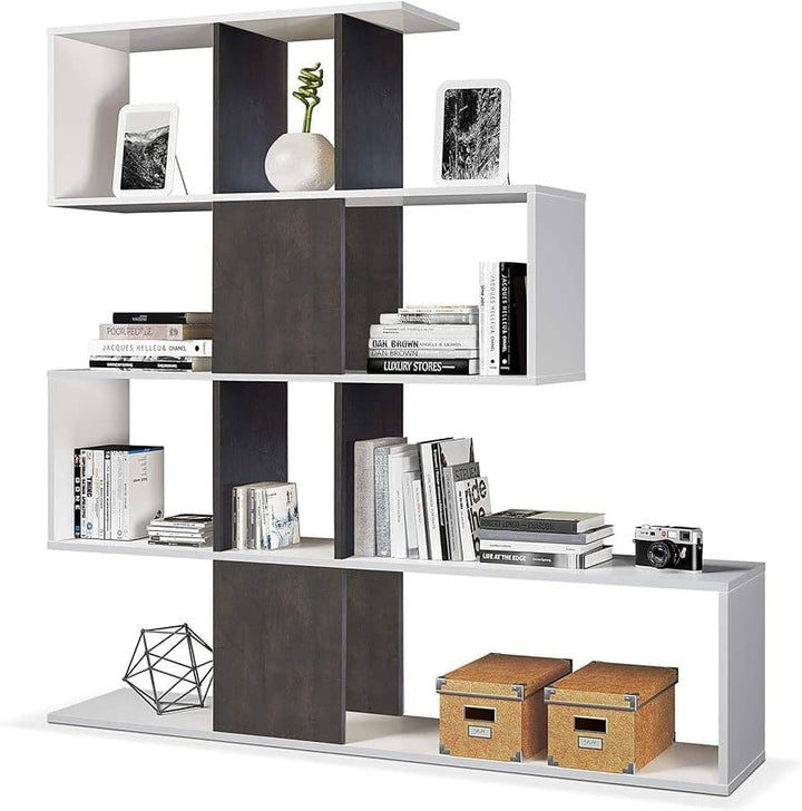 Flythe Dark Brown and Artic White Bookcase