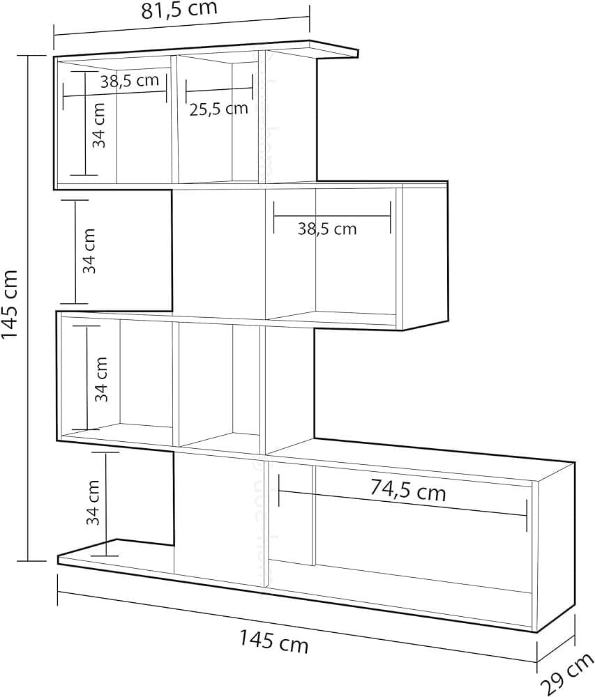 Flythe Dark Brown and Artic White Bookcase
