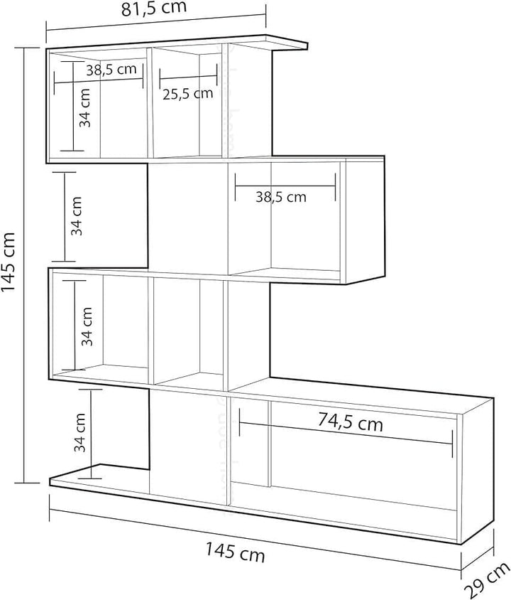 Flythe Dark Brown and Artic White Bookcase