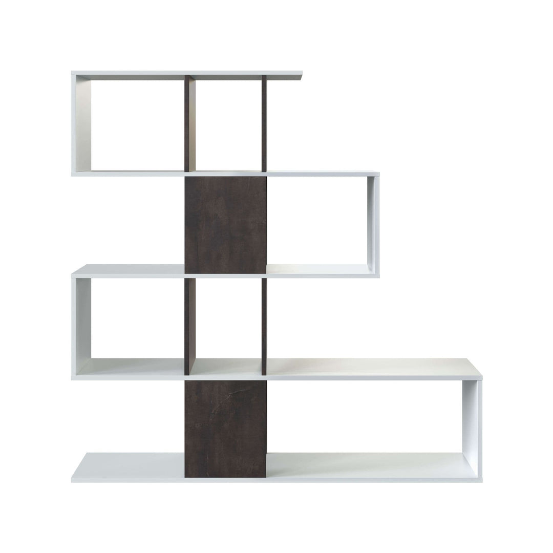 Flythe Dark Brown and Artic White Bookcase