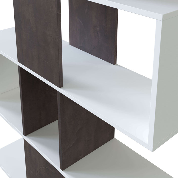 Flythe Dark Brown and Artic White Bookcase