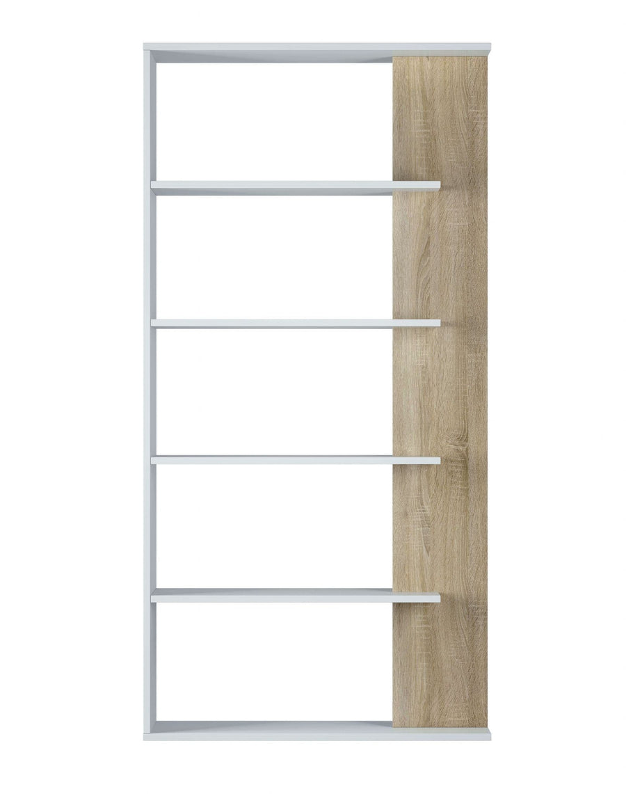 Towel rack with wooden finish on a white background