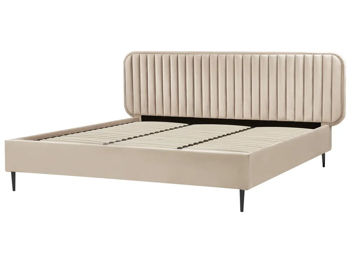 Bed Velvet 180 x 200 cm (EU Super King) Taupe Braya