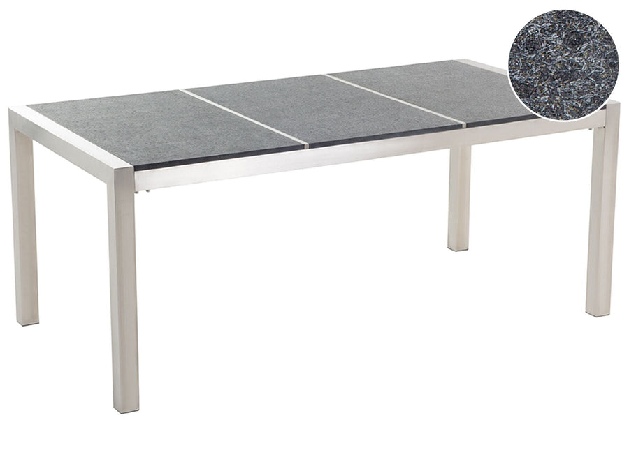 Grosseto Garden Dining Table 180 cm 90 cm Flamed Granite Graphite Grey