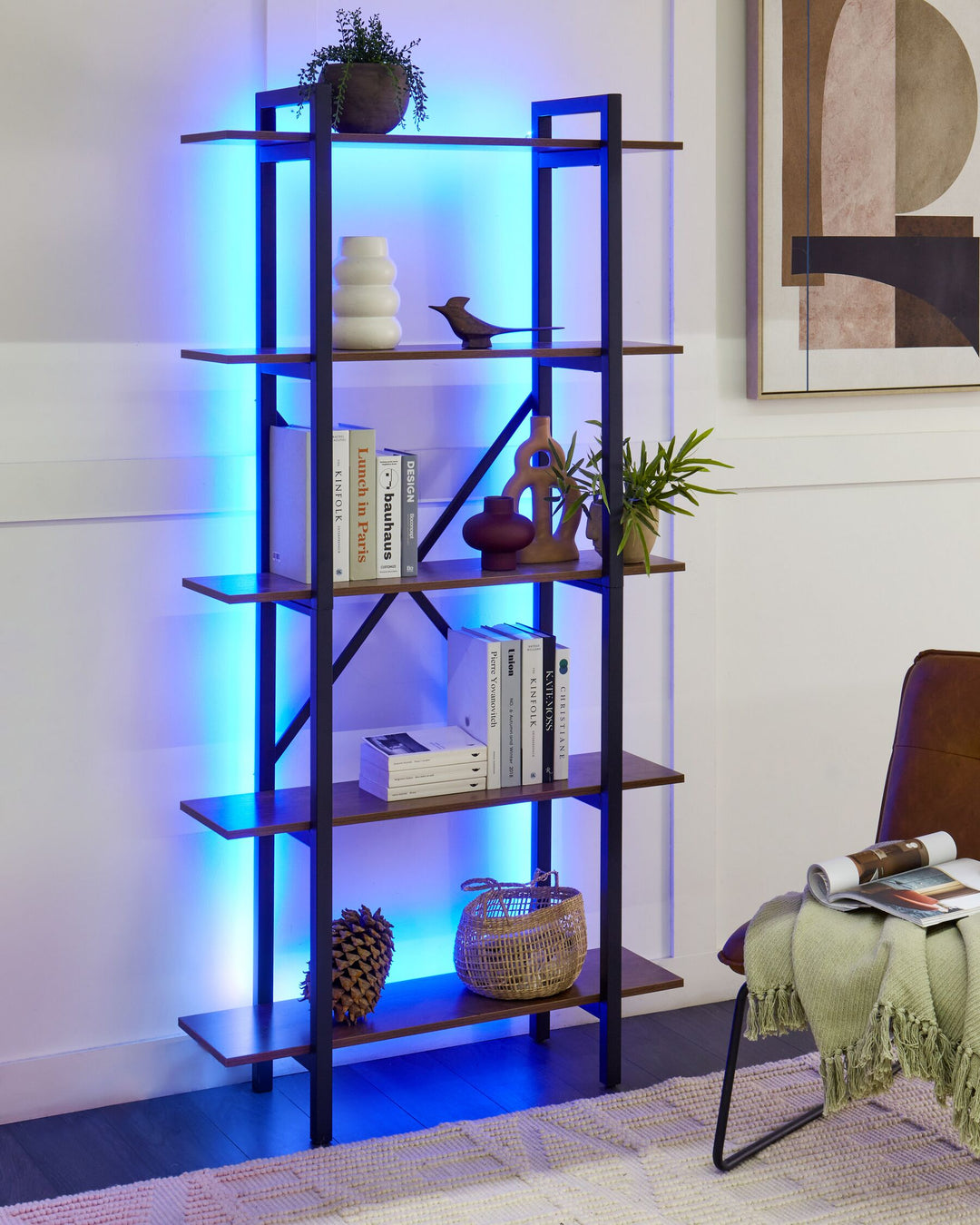 5 Tier Shelving Unit 180 cm Dark Brown Harvey