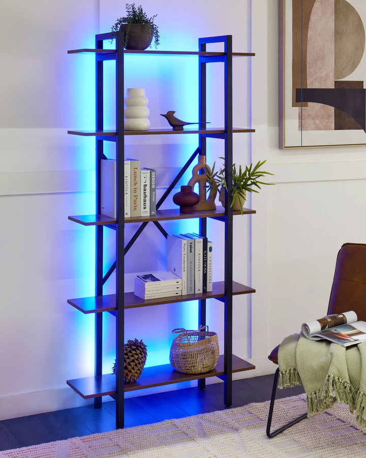 5 Tier Shelving Unit 180 cm Dark Brown Harvey