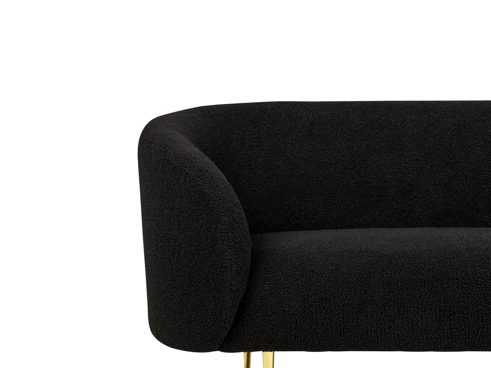 Sofa 2 Seater Boucle Black Liora