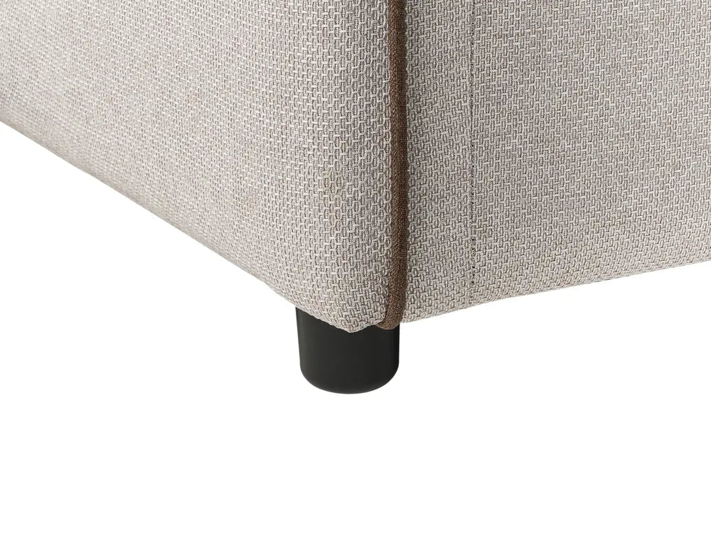 Sofa Bed 2 Seater Fabric Light Beige Owen