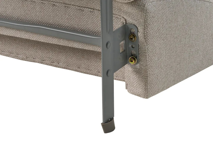 Sofa Bed 2 Seater Fabric Light Beige Owen