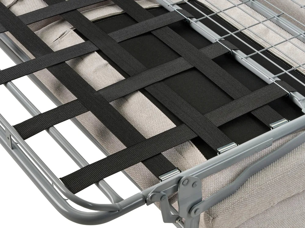 Sofa Bed 2 Seater Fabric Light Beige Owen