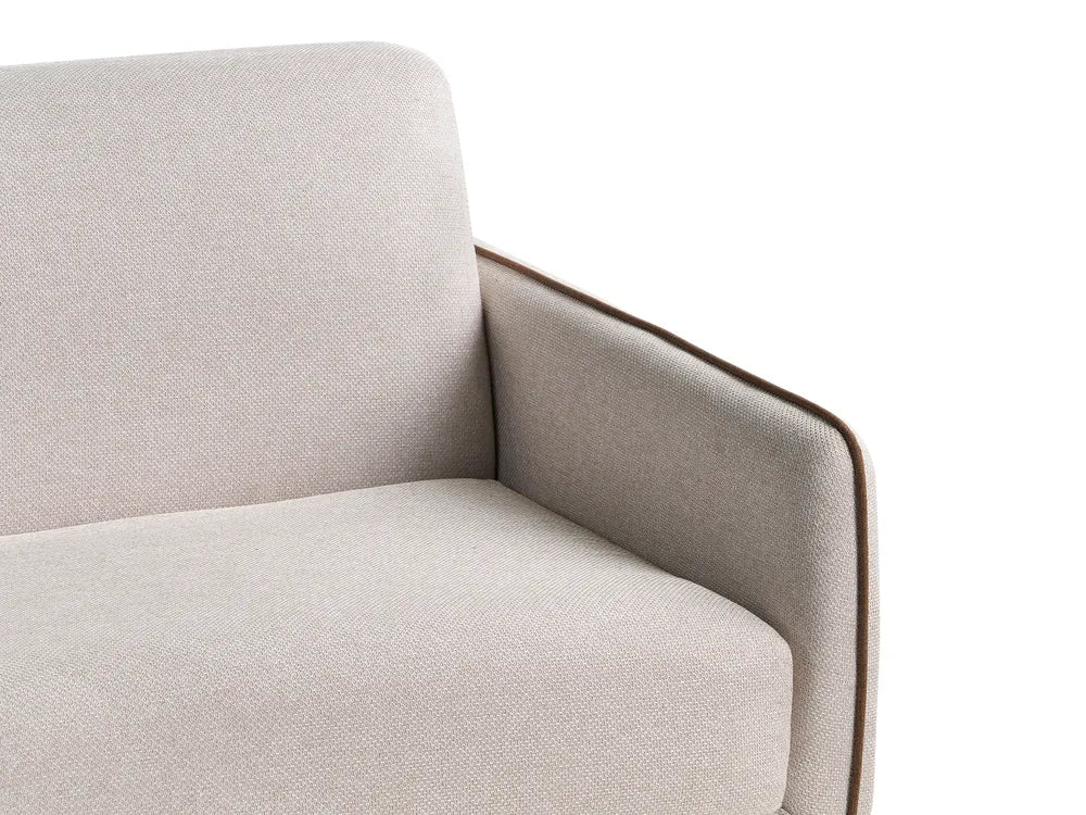 Sofa Bed 2 Seater Fabric Light Beige Owen