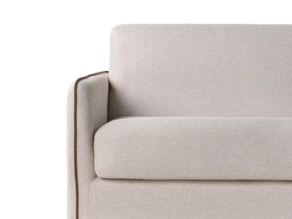 Sofa Bed 2 Seater Fabric Light Beige Owen