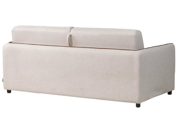 Sofa Bed 2 Seater Fabric Light Beige Owen