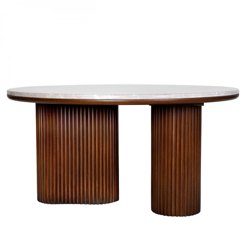 Whitwell round coffee table with marble top